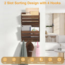 MOOACE Mail Organizer Wall Mount, Wood Mail and Key Holder with Hooks — 6