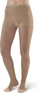 Ames Walker 20-30 mmHg Sheer Open Toe Compression Pantyhose | Small | Nude — 5