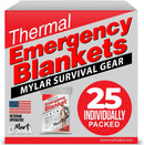 Emergency Blanket Mylar Thermal Space Survival Gear & Supplies 25-Pack Foil | Silver | 25 Pack — 1