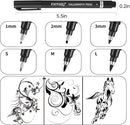 Calligraphy Pens for Writing, Hand Lettering Pens, 6 Size | Black | 1.0-3.0mm — 2