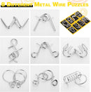 8 Pack Brain Teaser Puzzles Metal Wire Ring with Pouch, A Style — 2