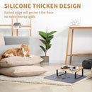 Upgraded Elevated Cat Bowls with Food Mat,15°Tilted Stand Anti Vomiting Raised Cat Dishes for Food and Water,2 Stainless Steel Bowls for Cats and Puppy — 3