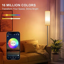 FRIDEKO HOME Floor Lamp, 9W 800LM Color Changing Smart Bulb, Beige Shade — 2