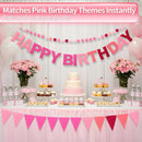 Pre-Strung Felt Happy Birthday Banner Pink Garland Set | Ombre Pink — 6
