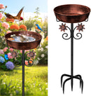 3" Deep Metal Bird Bath for Outside, Removable 12" Dia Vintage Bird Baths Bowl…