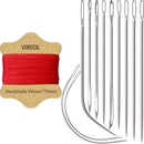 VONEEDL Upholstery Repair Kit: Waxed Sewing Thread (Red Color) & Heavy Duty Needles (11 PCS) for Leather, Canvas & Quilting Thread — 1