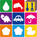 24 Pcs Stencils for Kids for Painting 5" Outdoor Sidewalk Chalk Stencils | 5 in-simple — 1