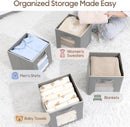 Homsorout Storage Cube 11 Inch - Cube Storage Bins with Window, Closet Storage Baskets with Handle, Fabric Bins for Closet, Shelves, Toys, Clothes, Set of 6, Grey — 5