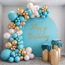 RUBFAC 135pcs Teal Blue Balloons Different Sizes 18 12 10 5 Inch Turquoise Teal Latex Balloon Garland Arch for Birthday Wedding Engagements Anniversary Baby Shower Party Decoration — 6