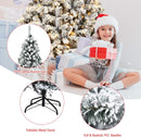 Goplus 7.5ft Pre-Lit Artificial Christmas Tree, Premium PVC Snow Flocked Hinged Pine Tree with Metal Stand and LED Lights, Perfect Xmas Decoration for Indoor and Outdoor — 4