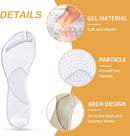 SooGree 2 Pairs Gel Arch Support Cushion Insoles Adhesive Silicone Flip Flop Thong Inserts Invisible Slim Inserts Pain Relief Anti-Slip Shock Absorption Plantar Fasciitis - Clear — 3