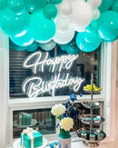 Teal Blue Silver Balloons, 50Pcs 12Inch Teal and Silver Balloons Turquoise Blue White Silver Confetti Latex Balloons for Birthday Baby Shower Party Decorations — 4