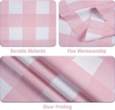 Kesfey 3 Packs Pink Gingham Tablecloth Pink and White Checkered Tablecloths 54 x 108 Inches Disposable Plastic Gingham Tablecovers Waterproof Rectangle Picnic Table Covers for Birthday Party Supplies — 2