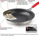 10 Inch Nonstick Frying Pan, Tri-Ply Clad Stainless Steel Skillet with…