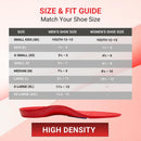 Vasyli Custom Full Length Insoles, Arch Support Shoe Inserts, M, Red — 6