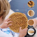 Round Wooden Labyrinth Board Game - Marble Maze for Education and Fun, Toddler Activity Board, Brain Teaser Puzzle Logic Game with Two Metal Balls for Kids, Adults, Teens, Boys, and Girls — 3