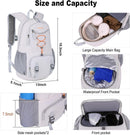Nerlion 35L Hiking Backpack Travel Backpack for Men Women Camping Waterproof Outdoor Hiking Daypack Lightweight Backpack Silver Orange — 2
