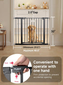29.5-40.5" Baby Gate for Stairs, Dog Gate for Doorways, Walk Thru Auto Close…