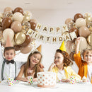 12inch Brown and Gold Balloons with Light Sand White Confetti Balloons | Brown Nude — 5