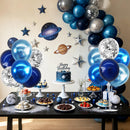 TONIFUL 6 Set Metallic Blue Silver Balloon Stand Centerpieces for Table | Metallic Blue Silver-6 | 6 Set Balloon Stand — 5