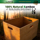 BAMOTTO CRAFTBAMBOO Large Lidded Bamboo Storage Bin 14.6”x10.2”x9.6” — 6