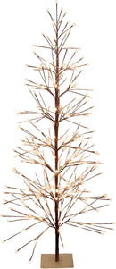 Alpine Corporation 71" Tall Flocked Artificial Brown Christmas Tree with 296 Warm White LED Lights, Indoor/Outdoor Holiday Decoration — 1