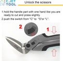 C.JET TOOL 10" Heavy Duty Scissors - Carpet Cutter, Industrial Multipurpose for Cardboard, Leather, Pruning, Gardening - Professional Soft Grip Stainless Steel (Black) — 2
