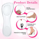 JIEYAO 4Pcs 3/4 High Heel Transparent Inserts, Clear Cushion Insoles Non-Skidding Adhesive Discreet Shoe Pads No-Show Insert for Sandals Flats Boots Pumps — 3