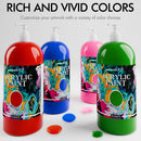 Acrylic Paint Sets for Adults 33.8oz/1000ml, 14 Color Large Bulk Paints kits, 1/4 Gallon Rich Pigment Art Painting Supplies for Artists/Beginners, Acrylic Paint Sets for Canvas with Pump, Color Wheel | Clear | 33.8 Fl Oz (Pack of 14) — 5