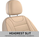HChengkikz Front Car Seat Cover, Waterproof Faux Leather (Beige) — 7