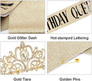 COCIDE Birthday Decorations for Women Sash and Tiara Crown for Party Gold | 4 Gold — 6