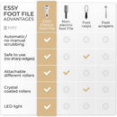 Essy Electric Foot File Rechargeable with 5 Replacement Rollers (White) — 6