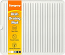 Songrey Silicone Dish Drying Mat for Kitchen Counter, 18" x 16", White