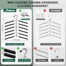 DOIOWN Space Saving 6 Tier Coat Hangers - Non Slip Foam Padded, Black Metal Sweater & T Shirt Hangers for Men & Women, 2 Pack Closet Organizers — 3