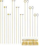 FIVEIZERO 900 PCS Eye Pins, Head Pins and Ball Pins, Gold & Silver, 3 Size — 1