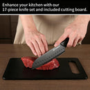 17-Piece Black German Steel Kitchen Knife Block Set — 6