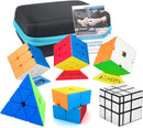 Speed Cube Set with Storage Case Bag, 6 Pack Magic Cube Set of 3x3x3 2x2x2 Pyramid Skew Mirror Cube and Fenghuolun Cube Smooth Stickerless Puzzle Cube Game Toy Gift for Kids Teens Adults — 2