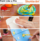 Shuttle Art Outdoor Acrylic Paint Set, 36 Colors 2oz/60ml Waterproof Acrylic Paint with 10 Brushes 1 Palette, Rich Pigmented Paints for Artists, Beginners on Rocks, Wood Crafts, Garden Statues — 6