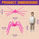 JOYIN Halloween Spider Decorations Outdoor, 5 Ft Giant Neon Colored Pink Spider with Green Eyes for Yard Lawn Garden Halloween Outside Decor, Indoor Haunted House Prop and Party Decor Home — 8