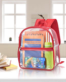 Paxiland Clear Backpack Stadium Approved, 12x10.5x6 Inches Clear Bag | Red-standard — 7