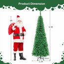 Goplus 6.5FT Prelit Pencil Christmas Tree, Premium Hinged Fir Tree, with 250 LED Lights and Solid Metal Stand, Easy Assemble, Ideal Xmas Decor for Home and Office — 7