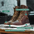 Danner 8” Bull Run Moc Toe Work Boots for Men - Durable Full-Grain Leather with Non Slip Wedge Outsole and 3-Density Cushion Footbed, EH Resistant - Tobacco — 6