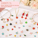 100Pcs 50 Pairs Flower Charms for Jewelry Making, Wholesale Assorted Enamel Mixed Bulk Metal Earring Charms for DIY… — 2