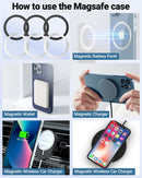 KALAPOP Magnetic Wireless Charging Magsafe Ring-6 PCS,Ultra-Thin(0.4mm) Magsafe Sticker,Compatible with iPhone 17/Air/16/15/14/13 Series,Samsung Galaxy,Google Pixel,Magsafe Accessories-3Black&3Silver photo 3