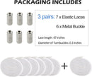 ZHENTOR Elastic Shoe Laces, Elastic No Tie Shoelaces for Sneakers, One Size Fits All Adults and Kids Shoes | White 02W | 3 Pairs — 2
