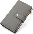 yiijay Women's Wallets RFID Blocking Leather Trifold Clutch Wallet Credit Card Holder Ladies Travel Wallet Purse with Passport/Pen Holder