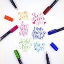 Tombow 56429 Fudenosuke Colors Brush Pens, 10-Pack. Hard Tip Fudenosuke Brush Pens in Assorted Colors for Calligraphy and Art Drawings | 1 Count (Pack of 10) — 8