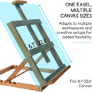 MEEDEN Heavy-Duty Tabletop Studio H-Frame Wooden Easel- Solid Beech Wood Adjustable Artists Desktop Wood Easel Table for Artist, Beginners & Teens- Holds Canvas Art up to 23" High (Walnut) — 6