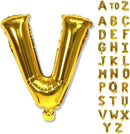 Gold Alphabet Balloons, 40 Inch Custom Name Balloons, Self Inflating Helium Foil Letters for Men Birthday Party Decorations | Letter V — 1