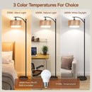 SUNMORY Arc Floor Lamps for Living Room, Rattan Standing lamp with 12W Bulb — 2